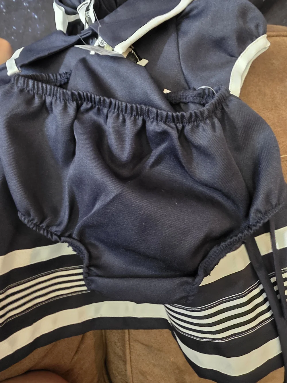 Rare Editions Navy and White Sailor Dress with Bow